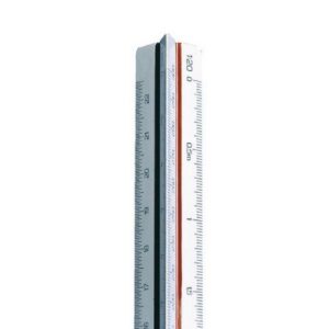 RU4522 | Linex Tri Scale Ruler 500 to 2500 30cm White