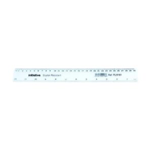 RU9181 | Initiative Non-Shatter Resistant Clear Plastic Ruler 30cm.
