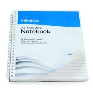 SH3052 | Initiative Twinwire Notebook A5+ Ruled Margin Perf 160 pages