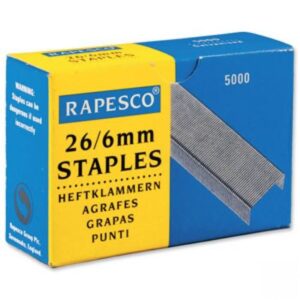 ST9446 | Rapesco Staples 6mm 26/6 Pack of 5000 S11662Z3