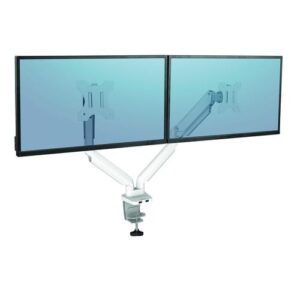 SW4103 | Fellowes Platinum Dual Monitor Arm White