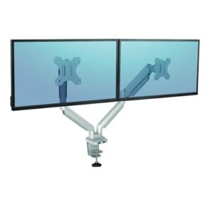 SW4105 | Fellowes Platinum Dual Monitor Arm Silver