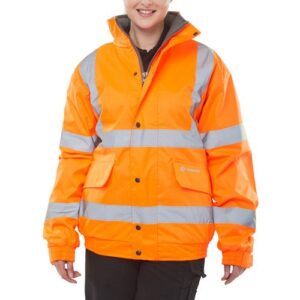 WW1244 | Bomber Jacket Fleece Lined Hv Orange 5Xl