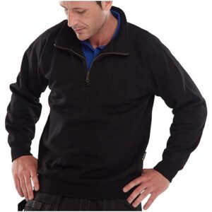WW1406 | Quarter Zip Pc S/Shirt Blk 4Xl
