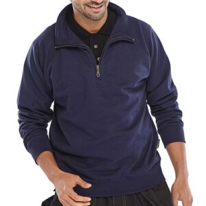 WW1419 | Quarter Zip Pc S/Shirt Nvy Sml