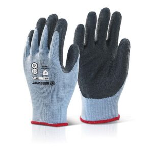 WW1736 | M/P Black Latex P/C Glove M