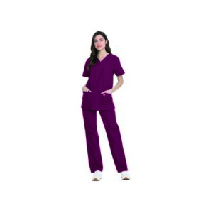 WW2763 | DKP520C Unisex Scrub Set Wine L