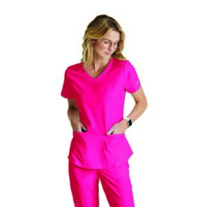WW2916 | SK101 Female Scrub Top Vi Pink 5XL