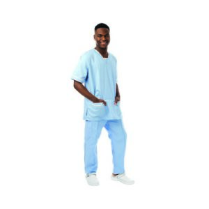 WW3150 | 534LW Ltwt Scrub Top Sky/Whit 3XL