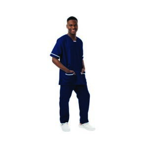 WW3169 | 534LW Ltwt Scrub Top Navy/Whit M